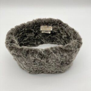 Linda Lundstrom Faux Fur Accessory Grey Multi-Way Neck-Warmer Headband One Size